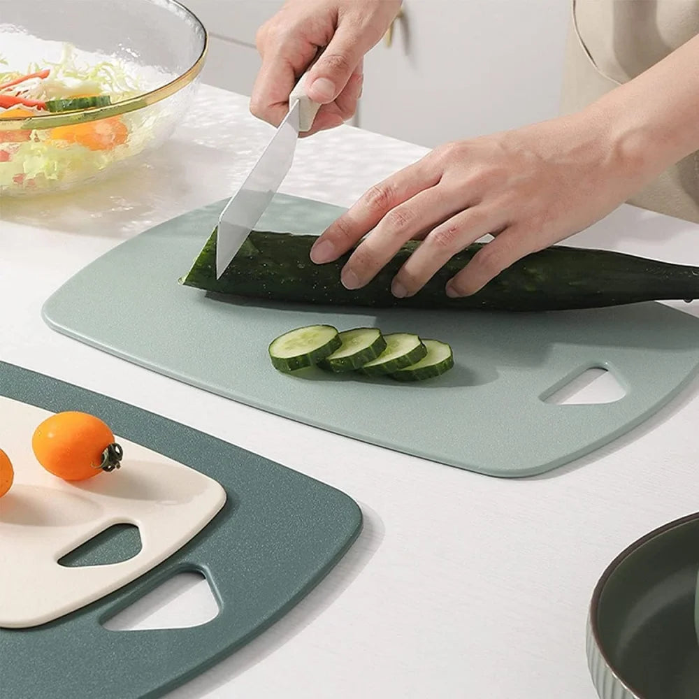 planches découper plastique antibactérienne rectangle trois pièces couleurs vert blanc moderne