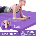 tapis yoga violet rayures horizontales moderne antidérapant épais 15mm 185x60cm yoga fitness pilates gymnastique