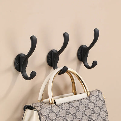 Porte-manteau mural noir avec crochets pour vêtements suspendus