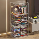 boîtes rangement transparentes modernes minimalistes livres vinyles sacs figurinesXL XXL