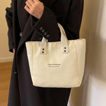 sac main femme noir beige polyester toile détachable moderne casual