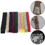 tissu dentelle sequins motifs floraux polyester translucide élégant noir blanc rose vert bleu marine