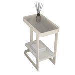 table salle bain moderne métal blanc texture grille gris marbre