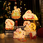 décoration maison lampe artisanale animal oiseau lapin fleur papillon transparent fil suspension tassel