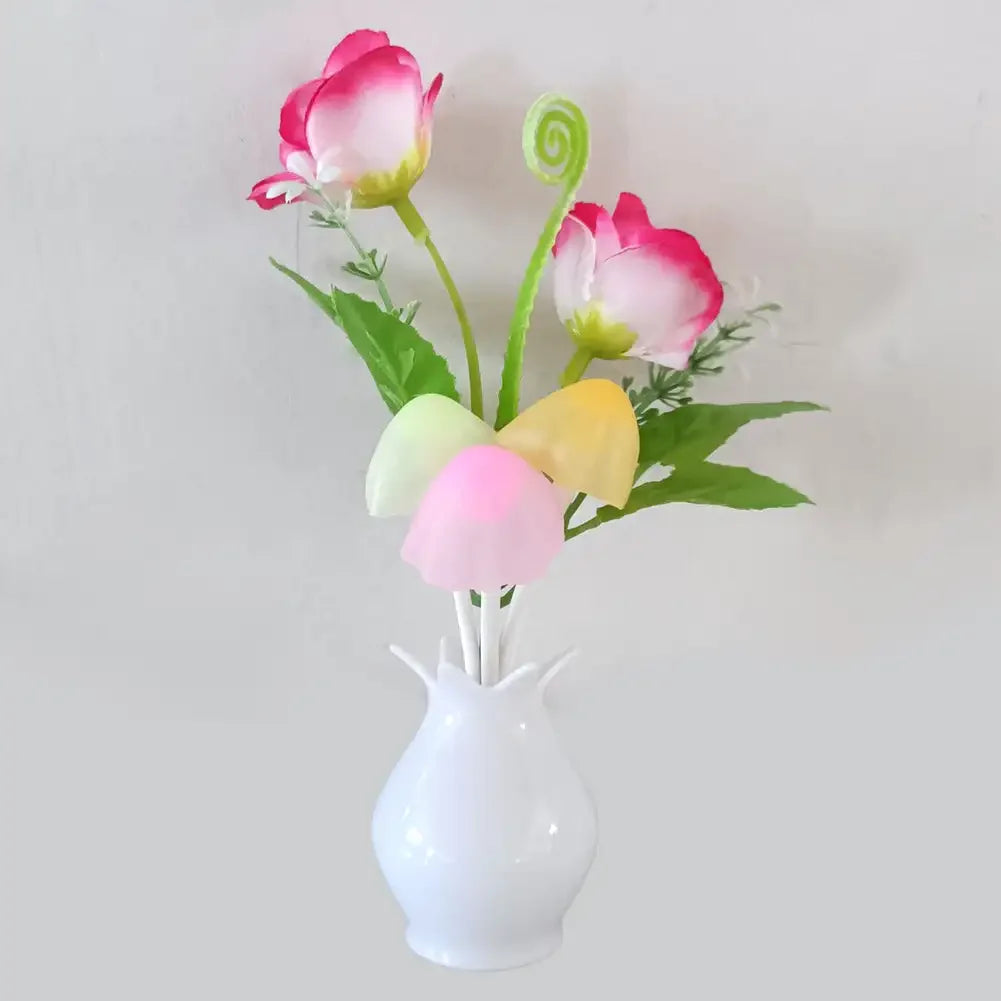 bouquet fleurs artificiel rose blanc feuilles vertes vase blanc moderne déco