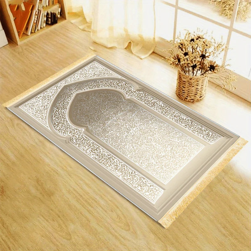 tapis prière islamique moderne motifs floraux géométriques résistant décoloration usage extérieur plage camping voyage
