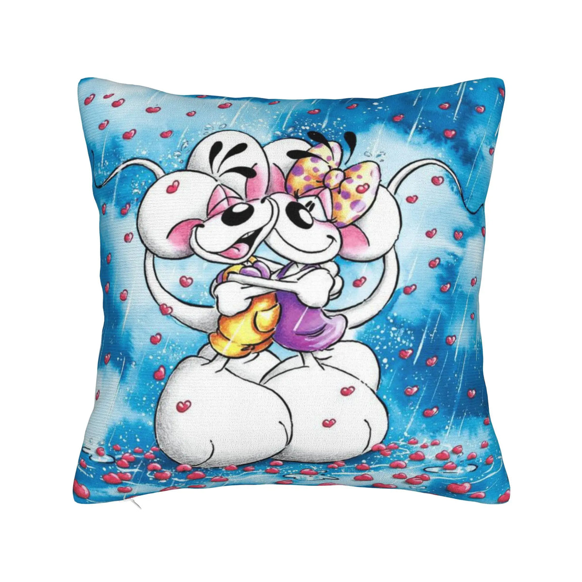 taies d'oreiller animaux rose ours chien zip invisible cartoon opacité coton polyester lit