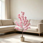 arbre artificiel fleurs cerisier rose clair moderne décoration intérieure mariage salon