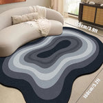 tapis moderne noir rayures concentriques antidérapant confortable salon chambreDecoration maison