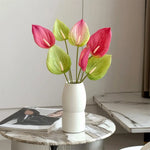 fleurs artificielles anthurium rouge blanc vert violet tiges flexibles décoration maison mariage anniversaire