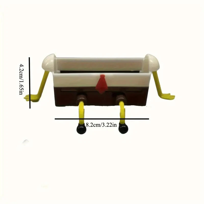 rangement spongebob blanc marron foncé jaune rouge alvéolé transparent enfantin évier brosse vaisselle