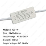 pilote led 300ma 12v 120v 240v blanc rectangulaire industriel certifié ccc fcc rohs