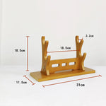 support épées bois moderne minimaliste noir brun clair katana sabres rack display salon
