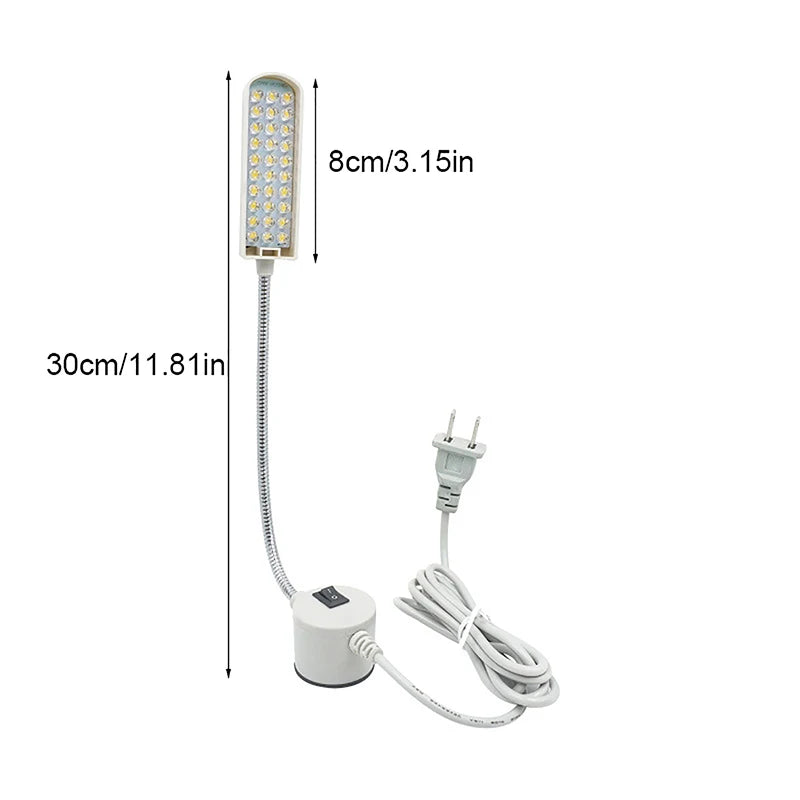 lampe flexible réglable industrielle 360 gris blanc moderne interrupteur câble électrique