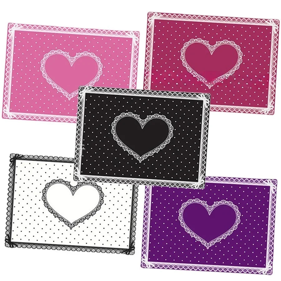 tapis poignet silicone nail art pois cœur dentelle rose noir violet magenta