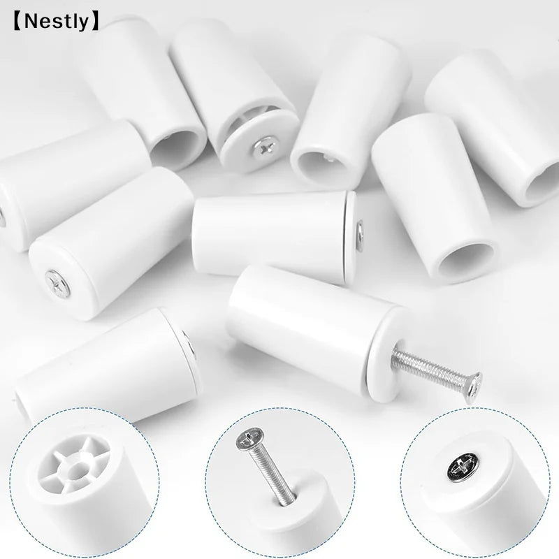 support rideau blanc moderne vis fixations joint 41mm longueur 20mm diametre