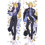 coussin anime hugo vlad noir cheveux blonds zip poche 40x120cm 50x150cm sofa lit decoration