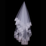 voile mariée blanc dentelle florale classique opacité simple couche cérémonie mariage