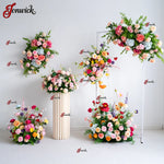bouquets fleurs artificielles rose romantique arches intérieures décoration mariage anniversaire fêtes