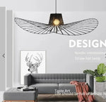 chandelier moderne led bleu noir verre métal opacité 27x40cm 105x160cm