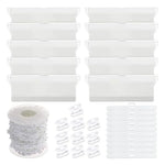 rideau lamelles blanc moderne 10m chaîne clips opaques 20pc set