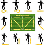 tapis entraînement football antidérapant pliable gazon synthétique motifs graphiques vert blanc jaune ludique sportif
