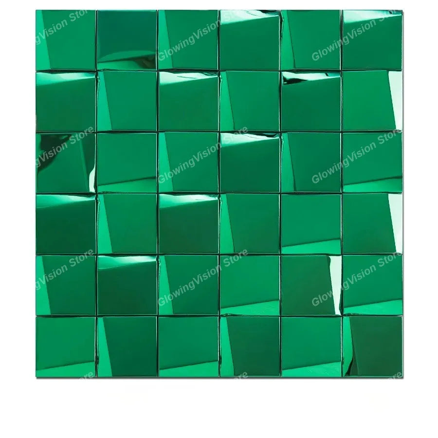 carreaux muraux adhésifs or moderne élégants carrés brillants 29.3cm 29.3cm noir argent