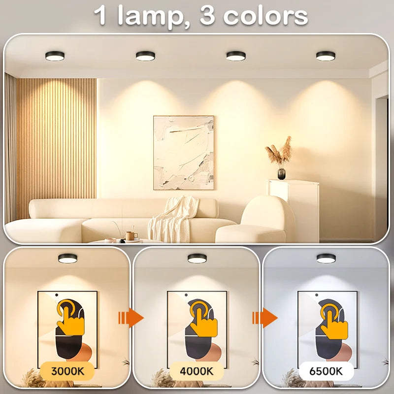 Lampe led downlight 3w 5w 10w 15w 25w blanc noir moderne minimaliste montage
