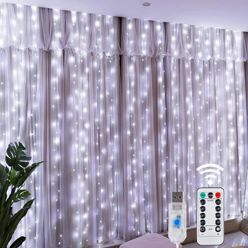 guirlande lumineuse étoiles multicolore led blanc moderne télécommande noël nouvelle année chambre