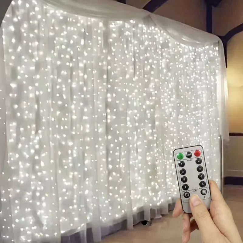 rideau lumineux blanc multicolore modes télécommande transparent moderne vacances chambre noël
