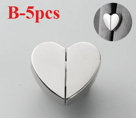 boutons magnétiques détachables argenté cœur moderne adhésif rideaux pièces 17mm maison