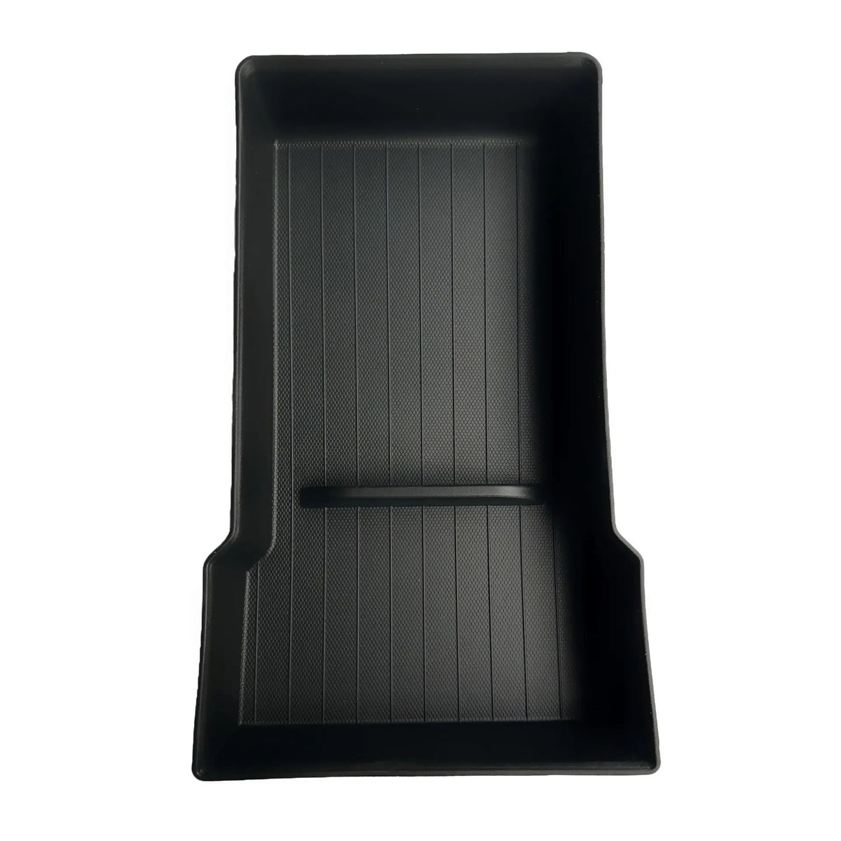 organisateur console centrale noir texturé bacs rangement minimaliste moderne accessoires voiture