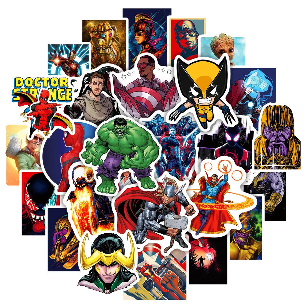 sticker marvel comics avengers spiderman ironman stickers dessin animé cartoonesque voyage laptop imperméable