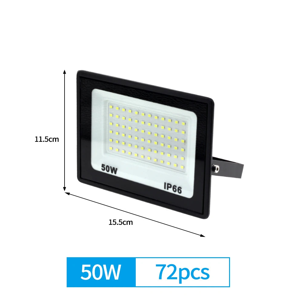 projecteur led 100w ip66 aluminium noir moderne extérieur vis fixation flux lumineux