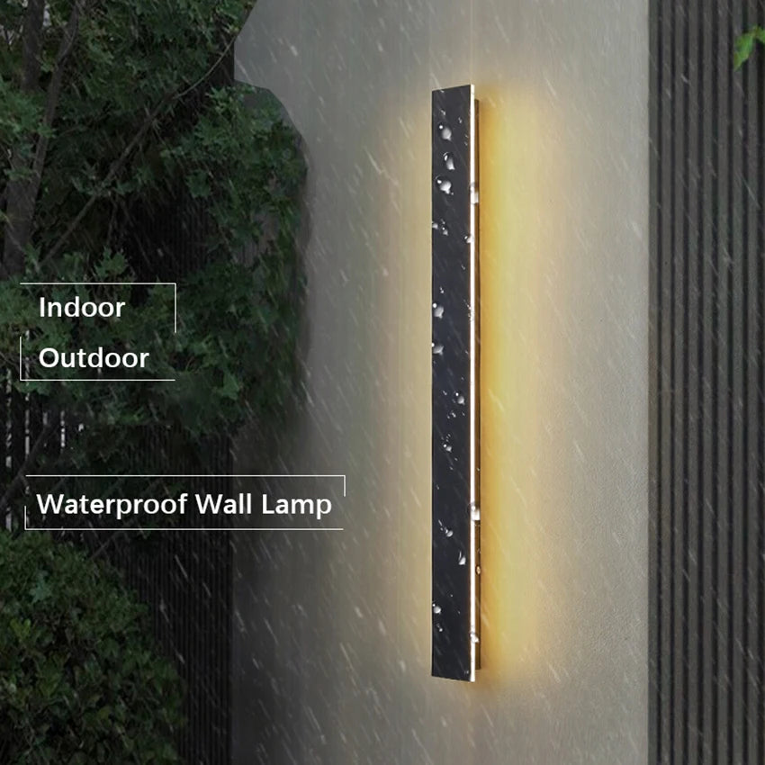 lampe murale extérieure led noir marbré moderne étanche aluminium jardin terrasse villa moderne