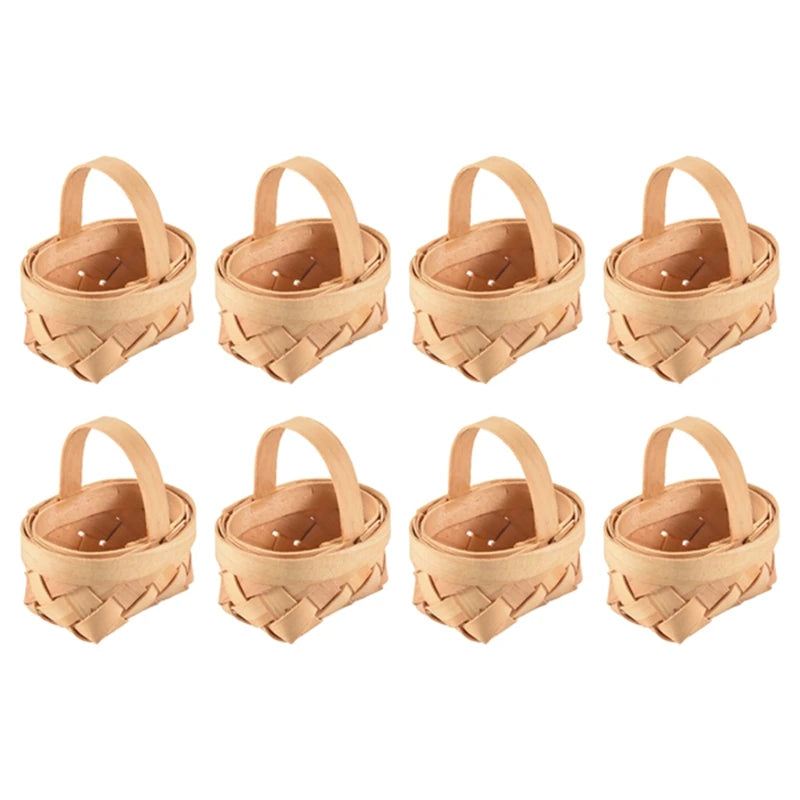paniers tressés rustiques miniatures bois naturel empilables bambou décor maison pièces