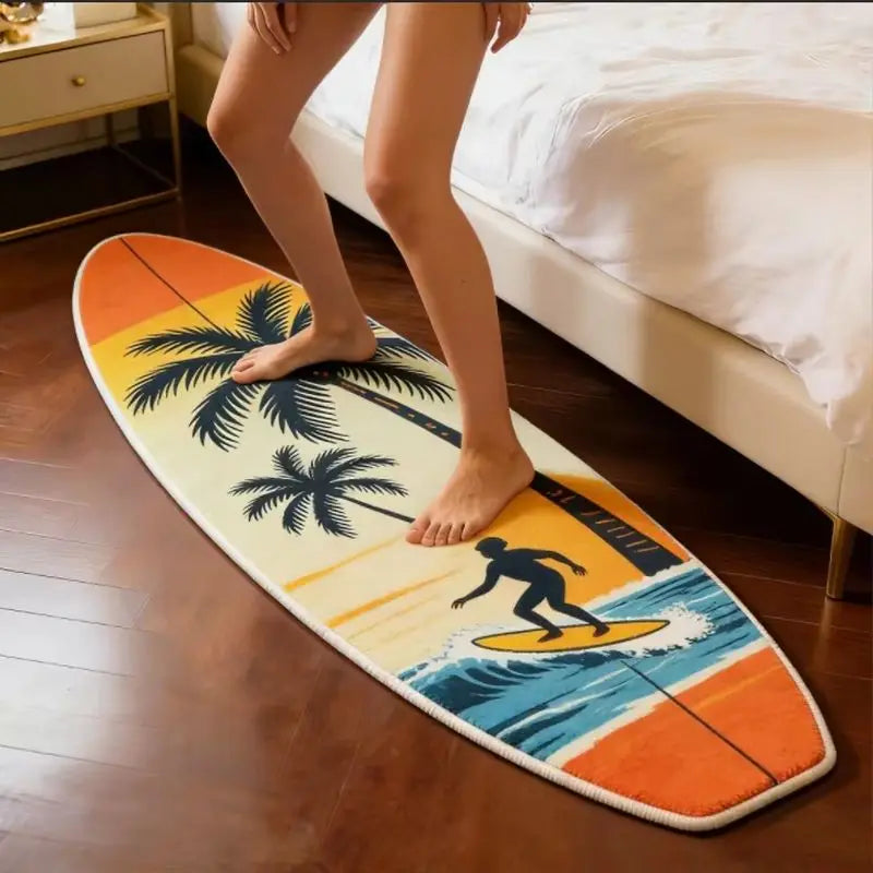 tapis sol peluche forme planche surf motif plage décor maison salon moderne