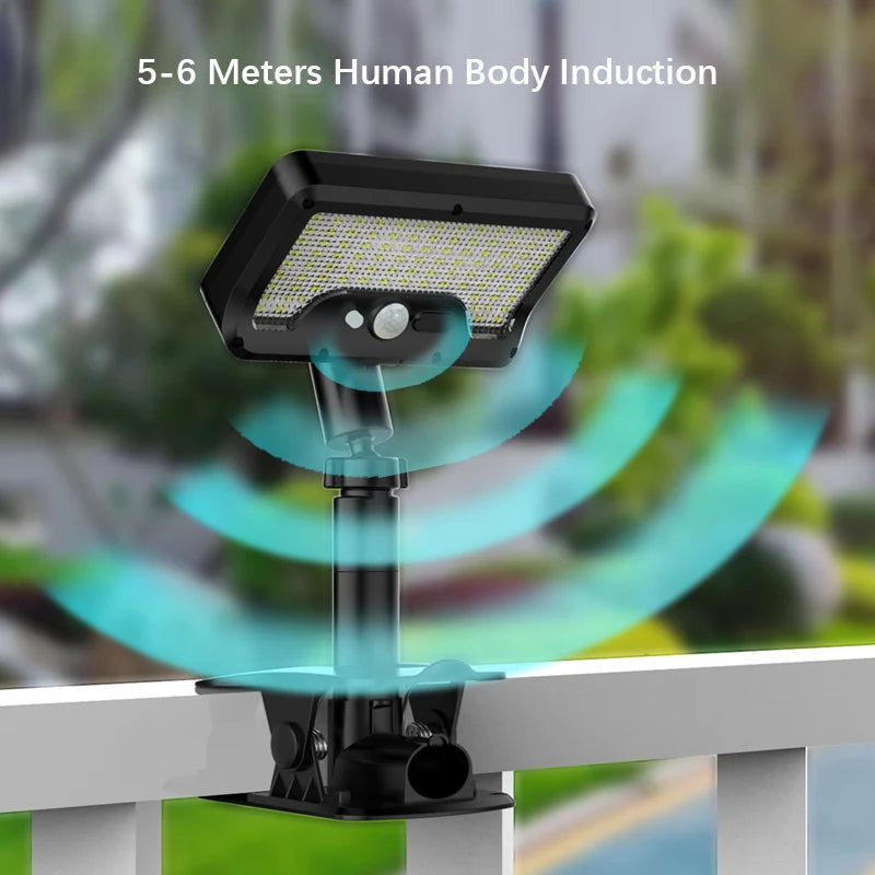 lumière solaire led capteur mouvement clipser ip65 étanche noir moderne campingextérieur