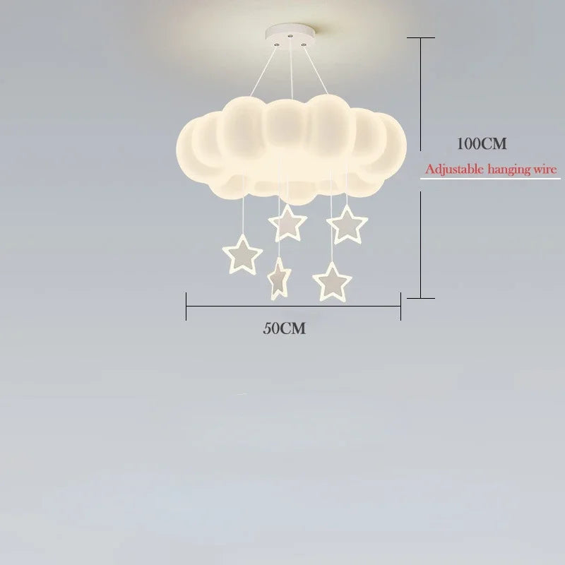 suspension moderne nuage étoiles blanc acrylique fer pc pvc certification ccc cqc ul vde