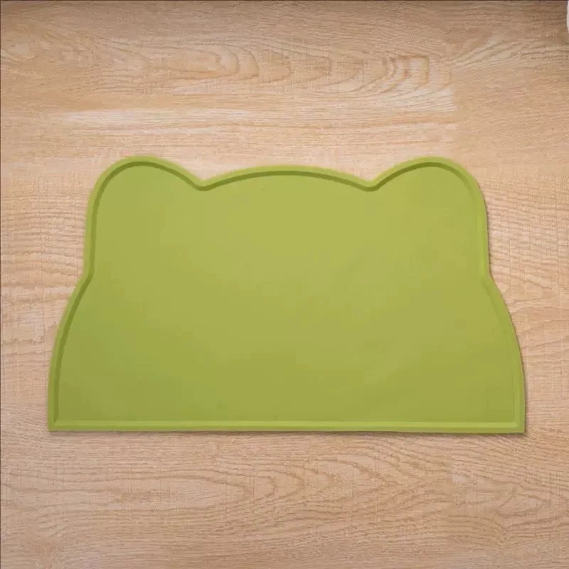 tapis nourriture animaux silicone orange jaune bleu moderne sans motif anti débordement imperméable