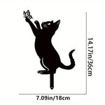 statues extérieures silhouettes chats noirs minimaliste tringle jardin