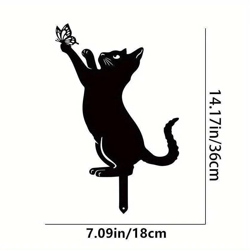 statues extérieures silhouettes chats noirs minimaliste tringle jardin