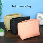 sac cosmétique moderne réutilisable beige noir rose pâle uni opaque poignée amovible compartiments intérieurs