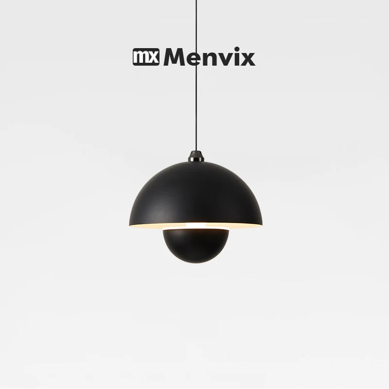 Lampe suspendue moderne sphérique opaques brightness dimmable noir aluminium salon chambrehôtel
