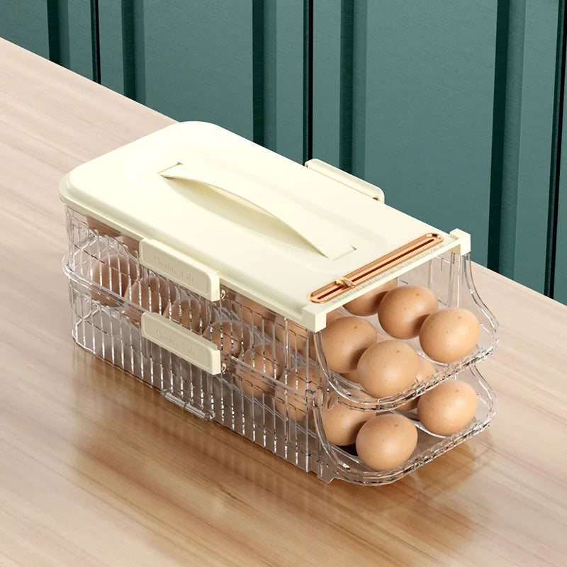 boîte œufs vert transparent réfrigérateur qualité alimentaire moderne pratique hermétique