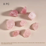 pierres quartz rose flacon parfum or argent élégant décor photo fond background prop transparent