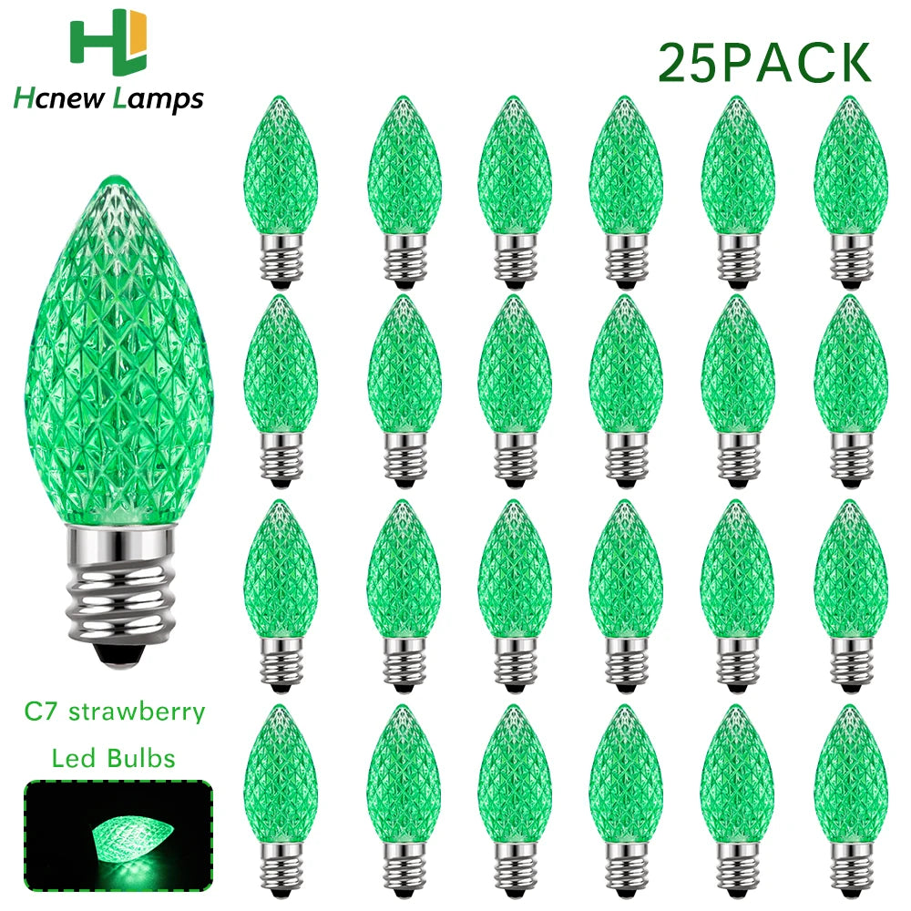 ampoules led multicolores rouge vert bleu jaune orange texturées clips coniques 25 pièces