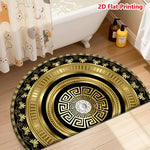 tapis semi circulaire antidérapant motifs floraux couleurs vives intérieur extérieur bohème moderne traditionnel polyester