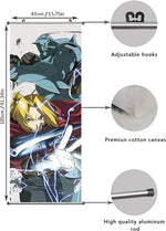 affiche murale poster personnages anime graphique noir blanc toile illustrée tringle fixations modernes