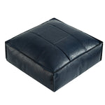 pouf carré cuir marron clair marron foncé vert olive moderne vintage